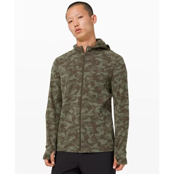 Lululemon Men's Surge Warm Full Zip Jacquard Camouflage Hoodie XXL